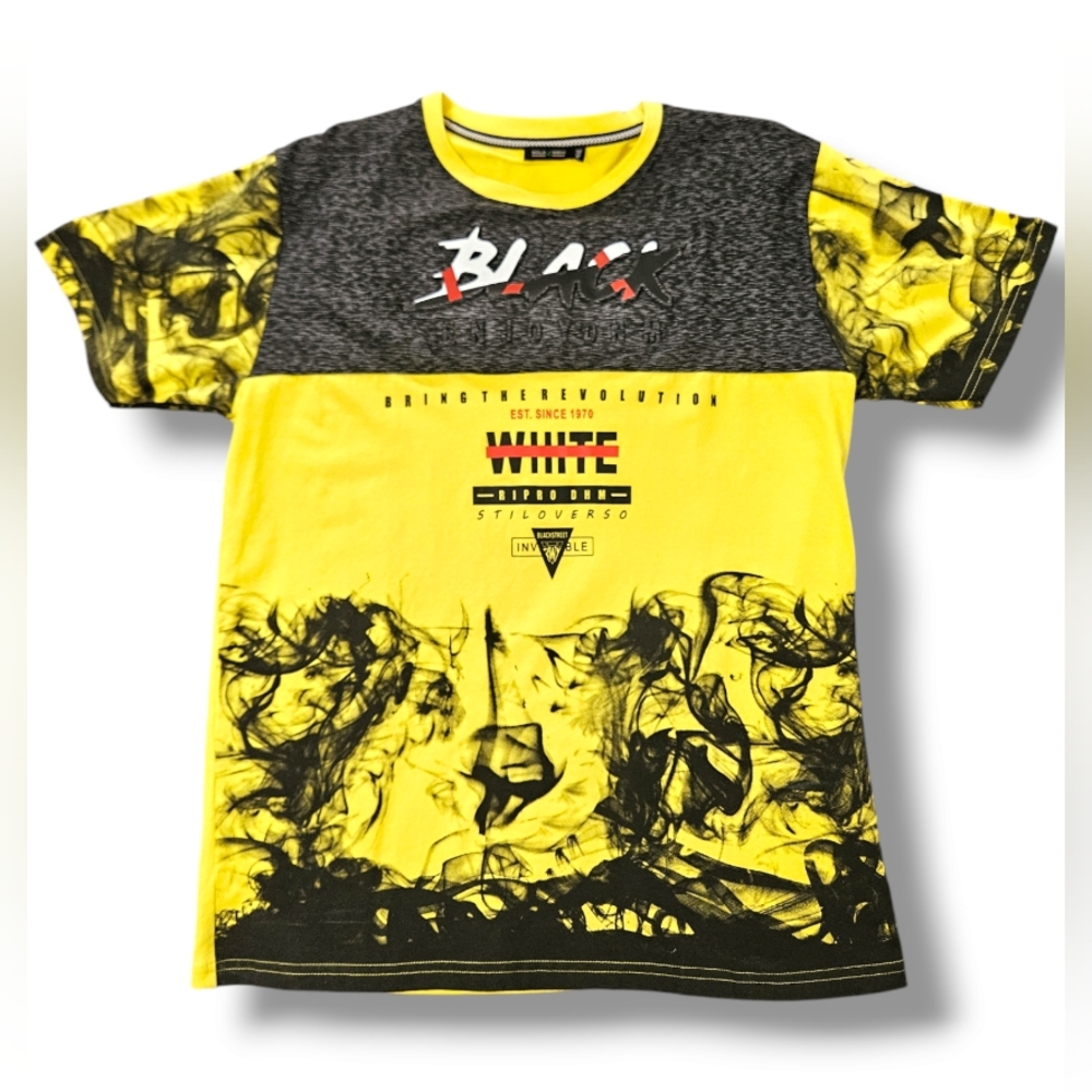 Solo 4 Men Black Enjoydnm Mens Medium Bring The‎ Revolution Short Sleeve Yellow